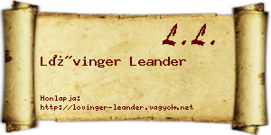 Lővinger Leander névjegykártya